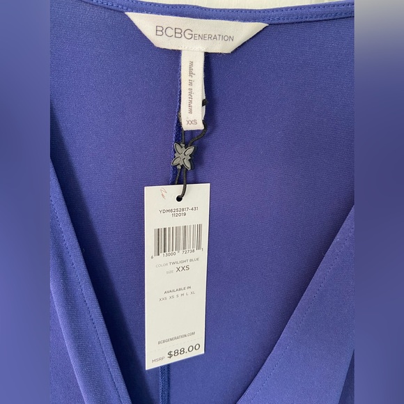 NWT BCBG Elegant Blue Wrap Dress sz XXS - Picture 3 of 4
